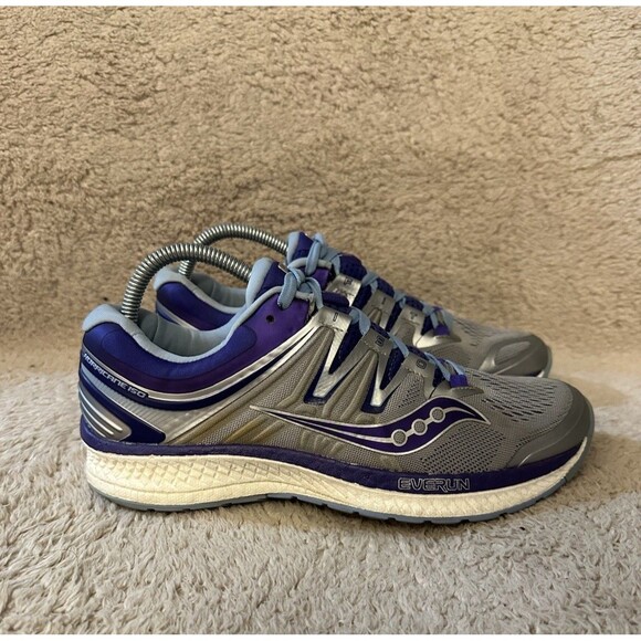 Saucony Hurricane ISO 4 Running Shoes Sneakers Gray Purple S10411-1 Women’s 8.5 - Picture 1 of 9